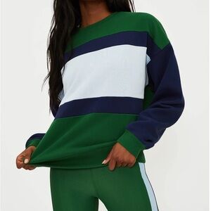 Beach Riot Green and Blue Crew Neck Sweater XL